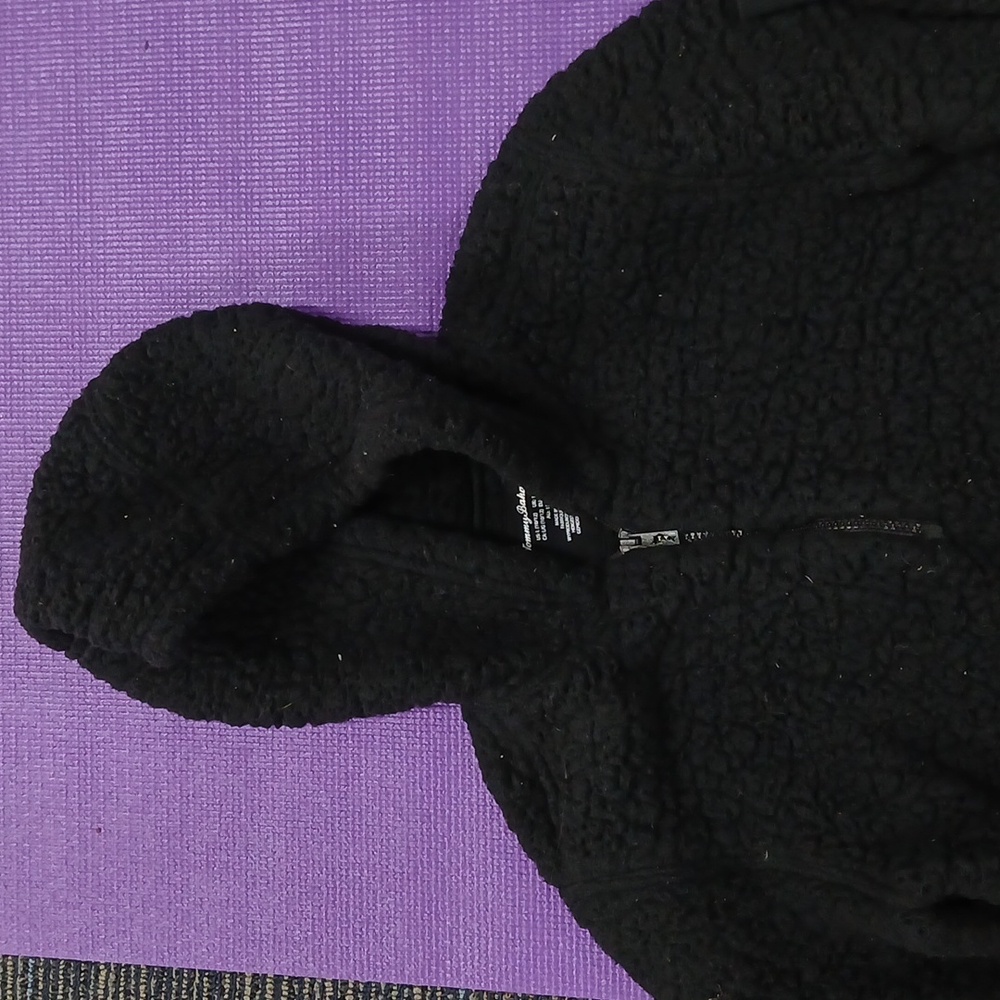 Tommy Bahama Hooded Sherpa Half-Zip Pullover Black Boys 10/12 Lg - Picture 3 of 6